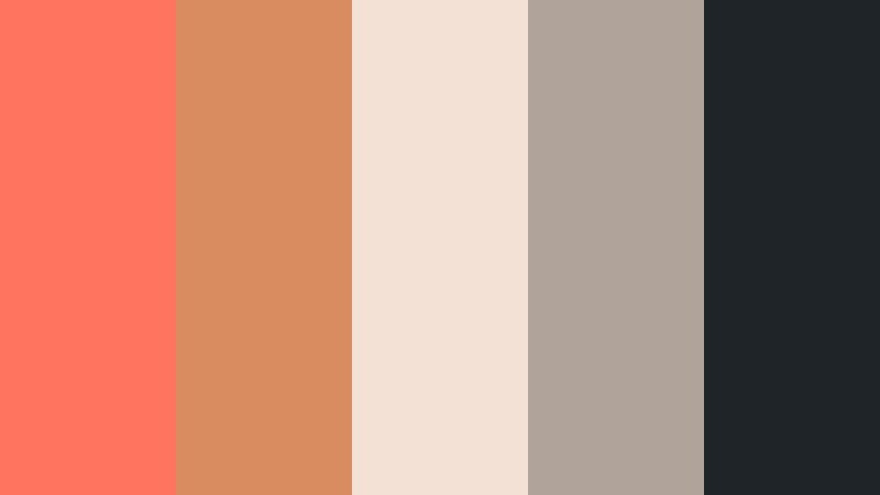 copper coral studio metallic coral color palette with hex codes