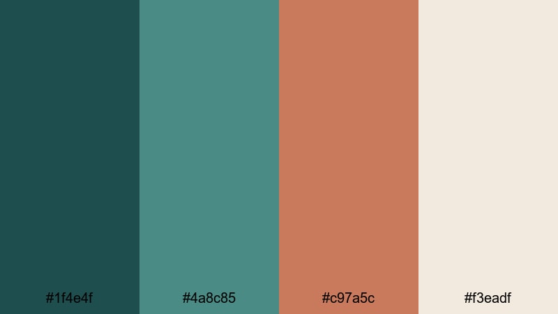 copper patina chic green copper color palette with hex codes