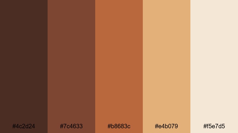 copper rail transit brown maroon color palette with hex codes