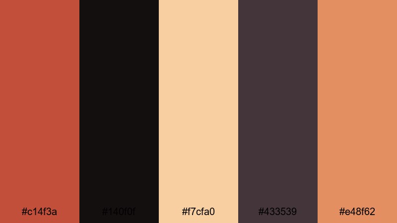 copper spotlight stage copper rust color palette with hex codes