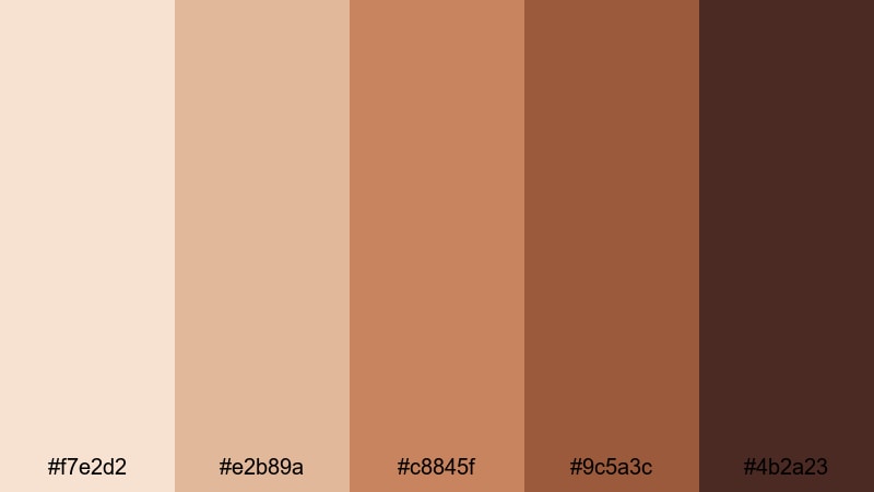 copper velvet luxe warm color palette with hex codes