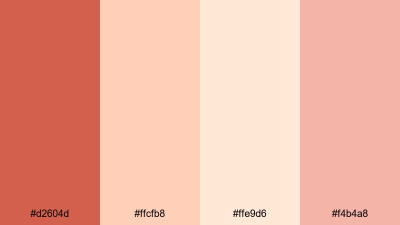 coral champagne glow dark coral color palette with hex codes