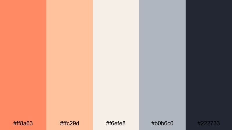 coral grid studio coral orange color palette with hex codes
