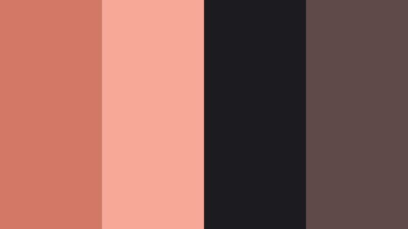 coral noir contrast dusky coral color palette with hex codes