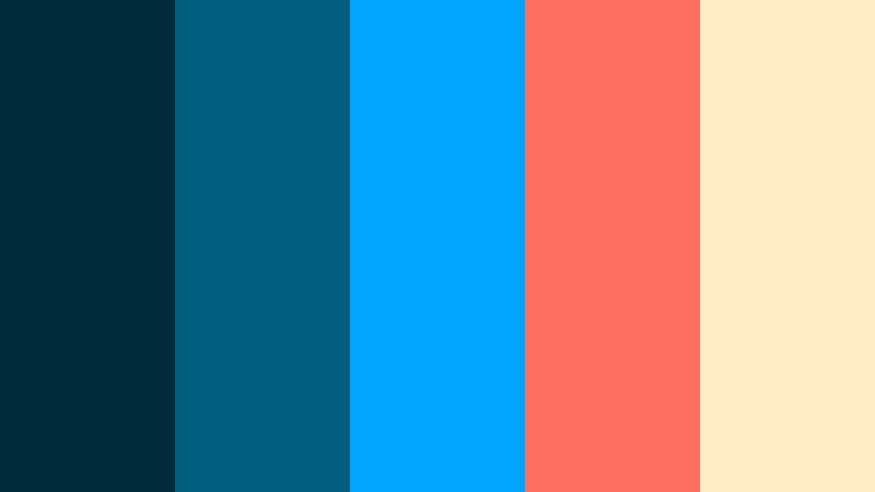 coral reef spotlight deep ocean blue color palette with hex codes