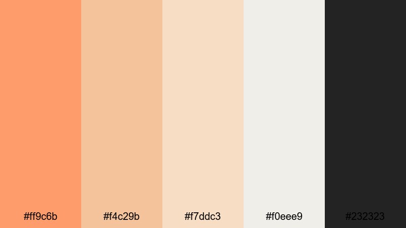 coral sand minimal coral orange color palette with hex codes