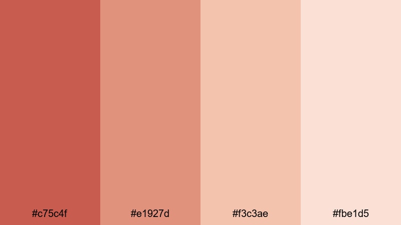coral sand monochrome dark coral color palette with hex codes