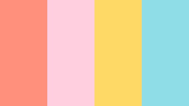 coral sorbet pop soft coral color palette with hex codes