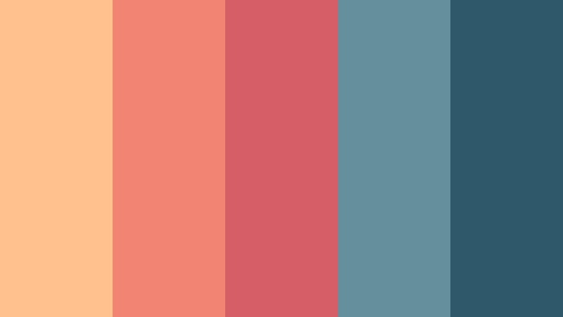 coral tide sunset color color palette with hex codes