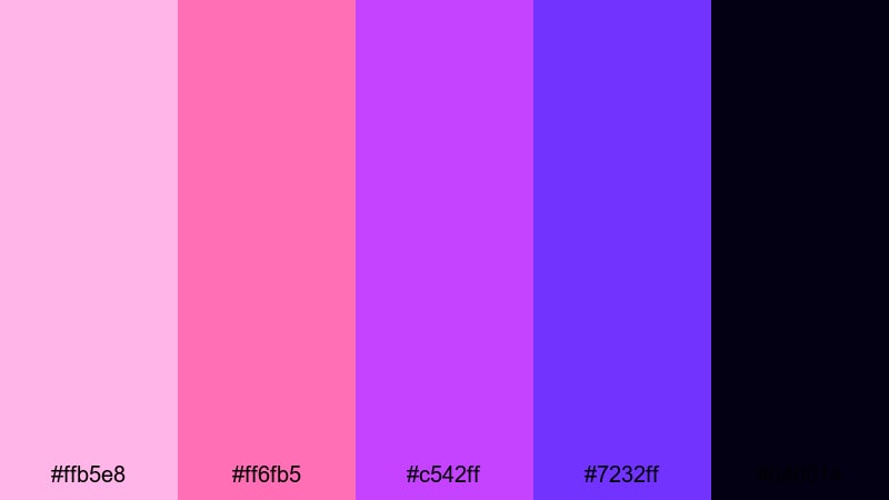 cosmic arcade pop amethyst color palette with hex codes