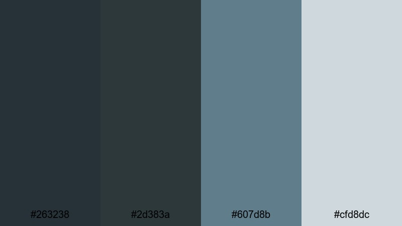 cosmic charcoal minimal outer space color palette with hex codes