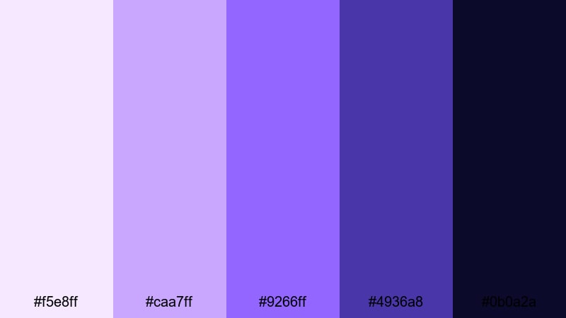 cosmic lilac dreamscape lilac color palette with hex codes