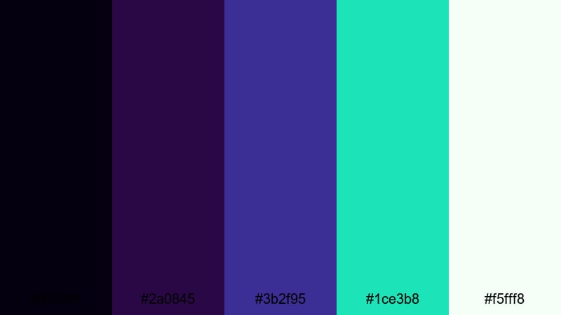 cosmic ribbon surge aurora borealis color palette with hex codes