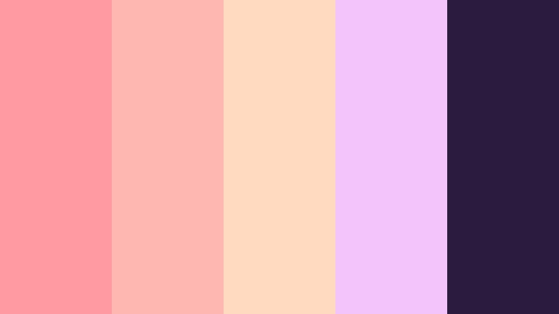 cotton candy afterglow neon sunset color palette with hex codes