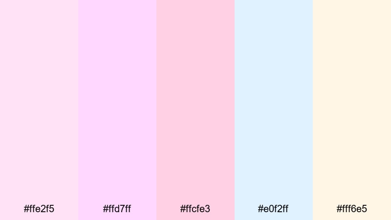 cotton candy carnival pastel color palette with hex codes