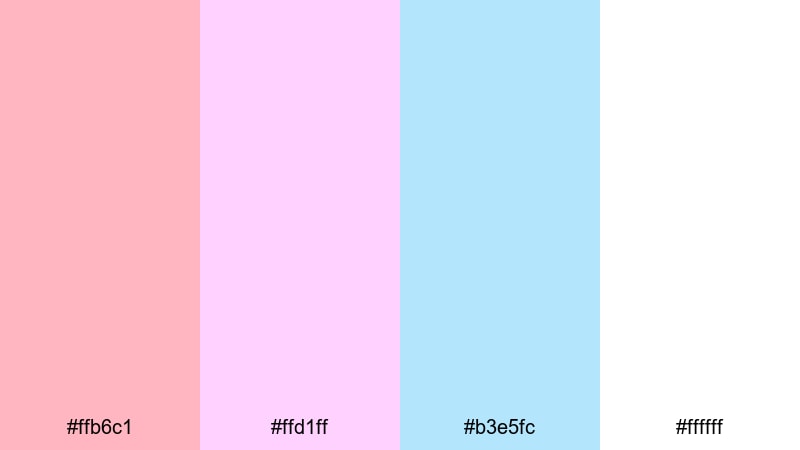 cotton candy clouds circus color palette with hex codes
