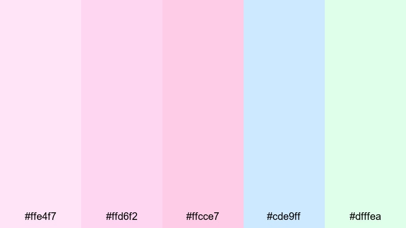 cotton candy cloudscape pink color palette with hex codes