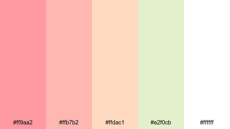 cotton candy coral coral color palette with hex codes