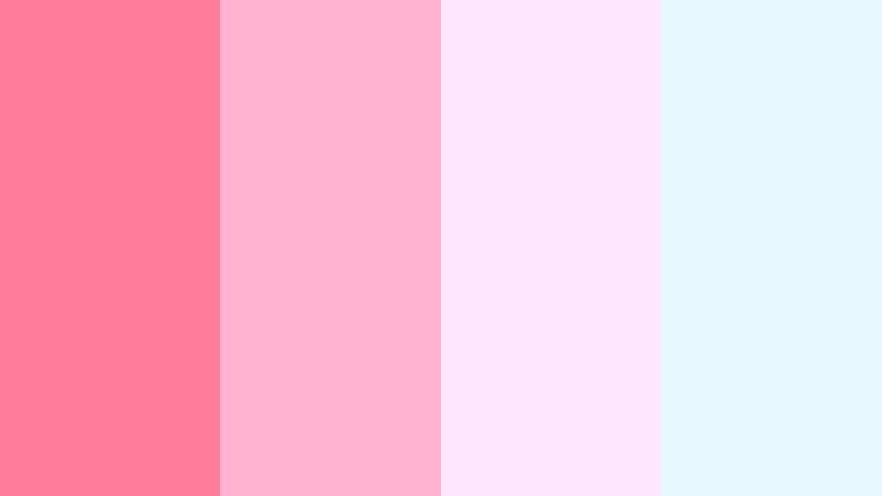 cotton candy current coral reef pink color palette with hex codes