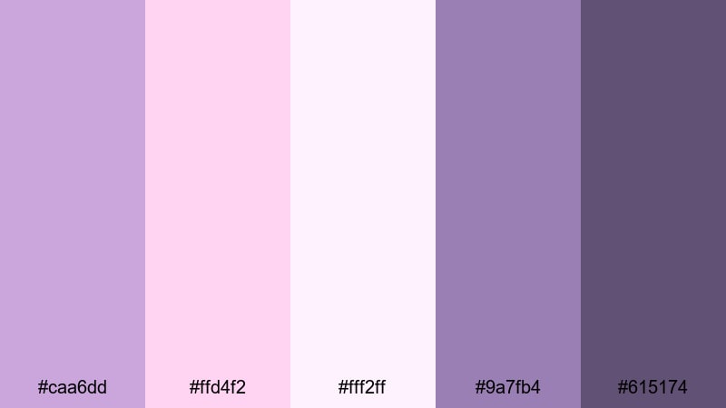 cotton candy haze purple mauve color palette with hex codes