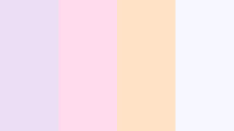 cotton candy horizon creamy lilac color palette with hex codes