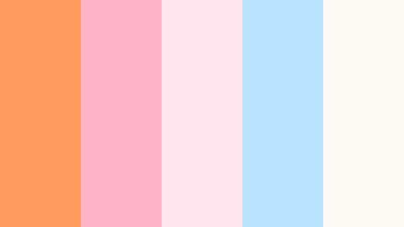 cotton candy horizon neon tangerine color palette with hex codes