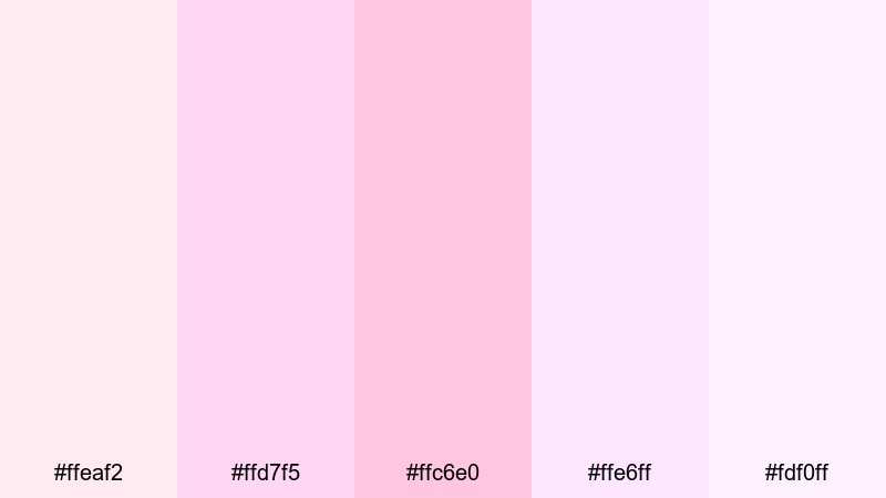 cotton candy horizon soft color palette with hex codes