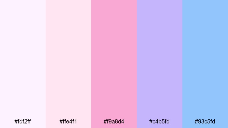 cotton candy lavender sky lavender purple color palette with hex codes