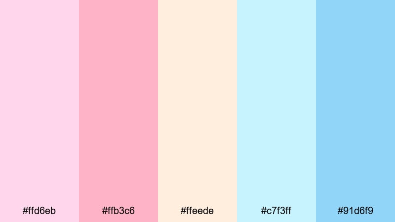 cotton candy milkshake retro diner color palette with hex codes