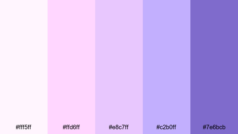 cotton candy nebula violet purple color palette with hex codes