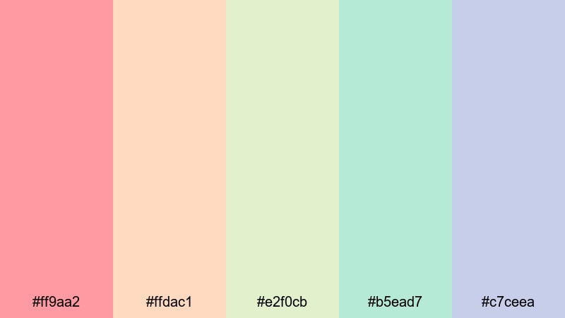 cotton candy park date picnic color palette with hex codes