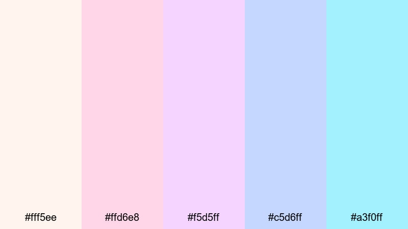 cotton candy seashell seashell color palette with hex codes