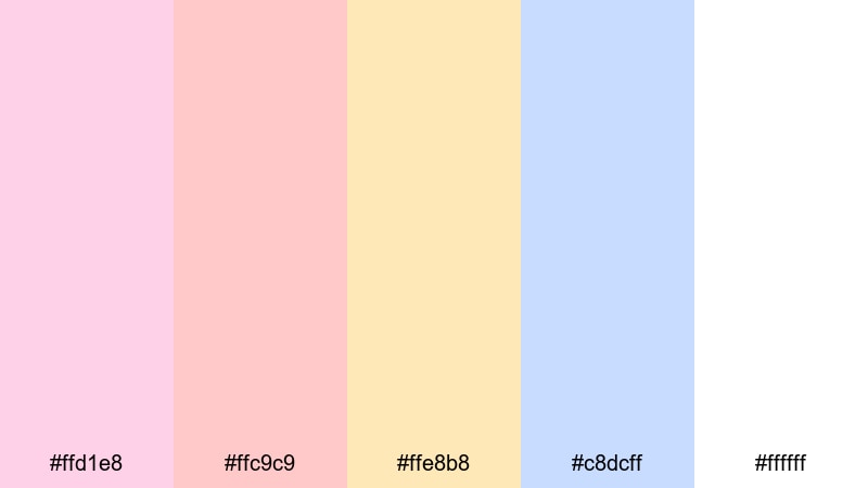 cotton candy stories instagram color palette with hex codes