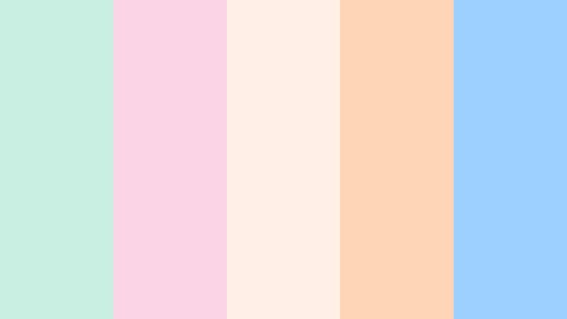 cotton candy surf pale seafoam color palette with hex codes