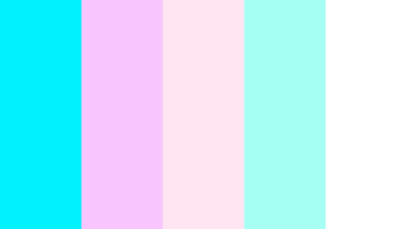 cotton candy tide neon aqua color palette with hex codes
