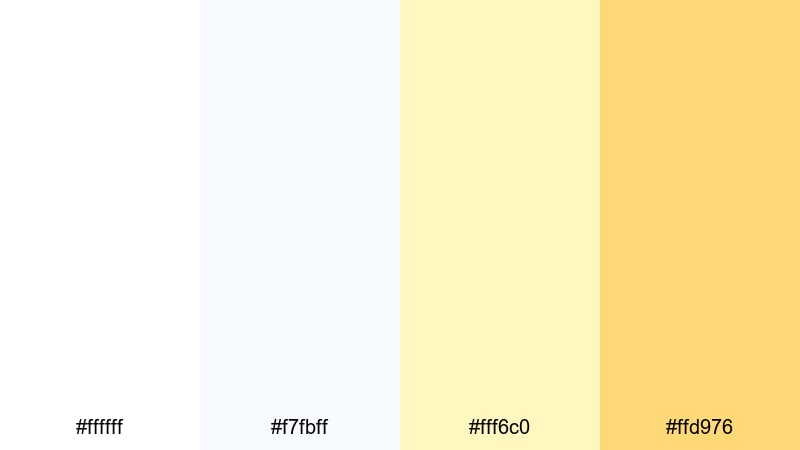 cotton cloud citrus white yellow color palette with hex codes