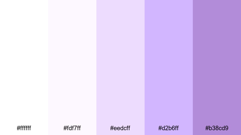 cotton cloud lilac dream white purple color palette with hex codes