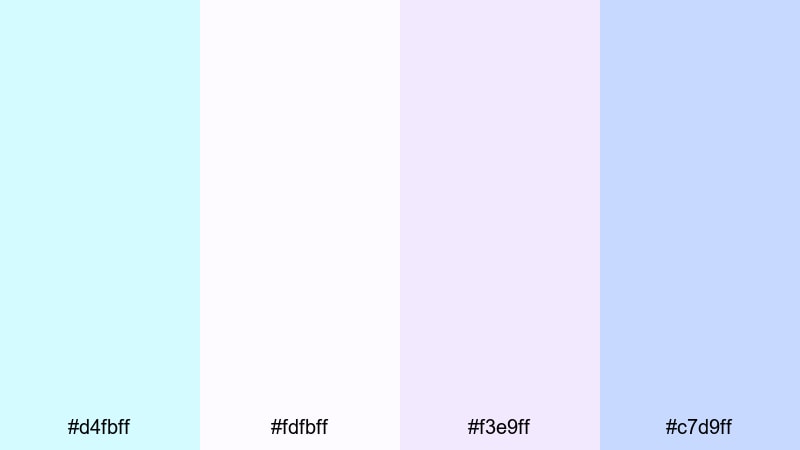 cotton cloud studio light cyan color palette with hex codes