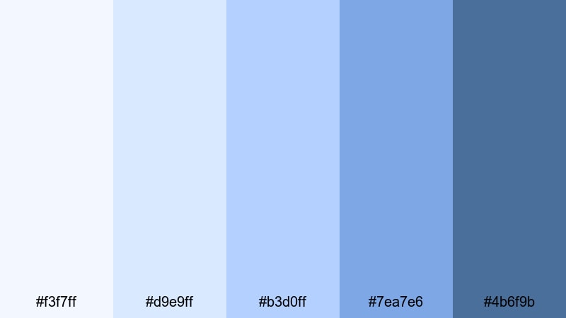 cotton sky daybreak blue color palette with hex codes