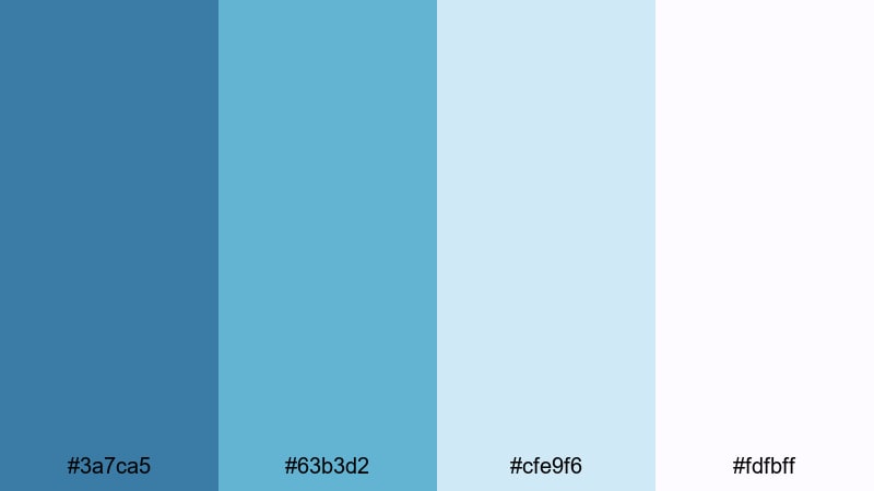 cotton sky lagoon sea blue color palette with hex codes