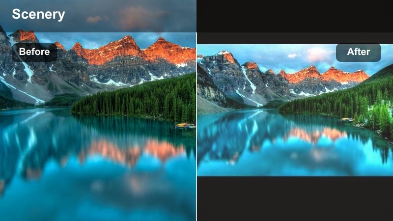 Mountain ridge under cotton-like clouds with pastel skies