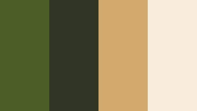 countryside kitchen warmth dark moss green color palette with hex codes