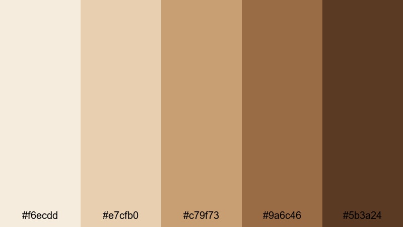 cozy blanket afternoon cream brown color palette with hex codes