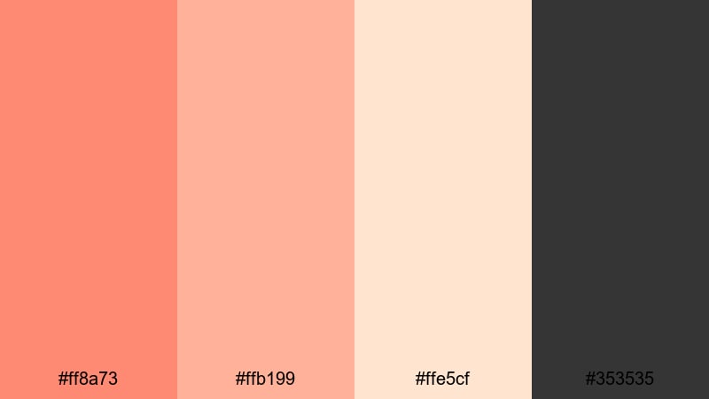 cozy creator workspace flame color palette with hex codes