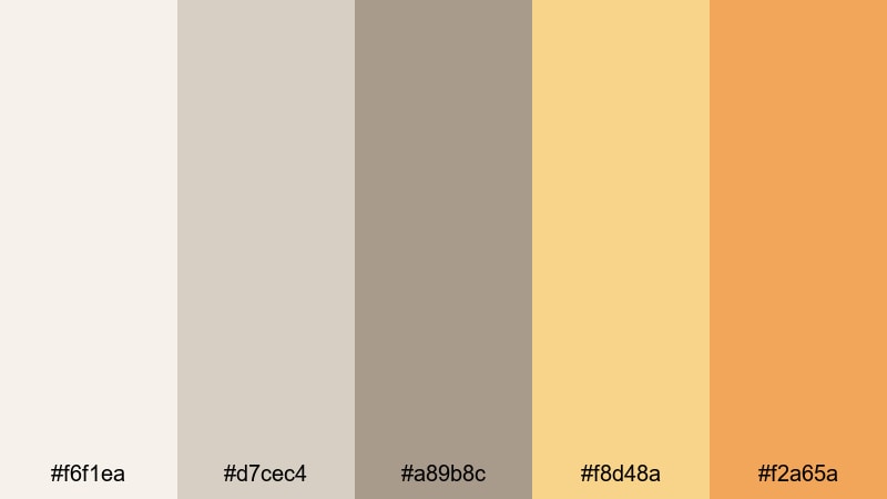 cozy latte edit yellow gray color palette with hex codes