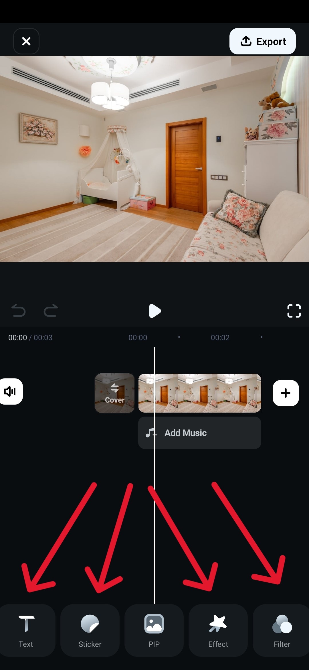 filmora mobile text sticker effect