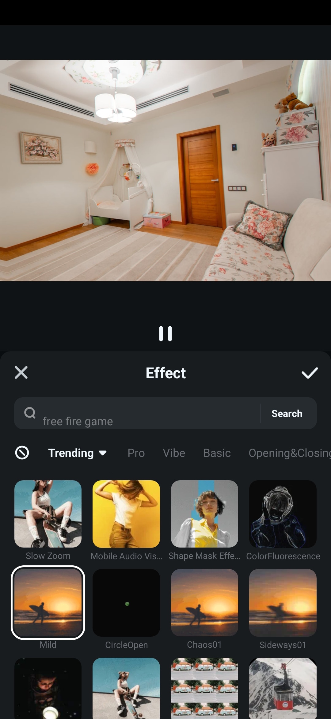 filmora mobile effect menu