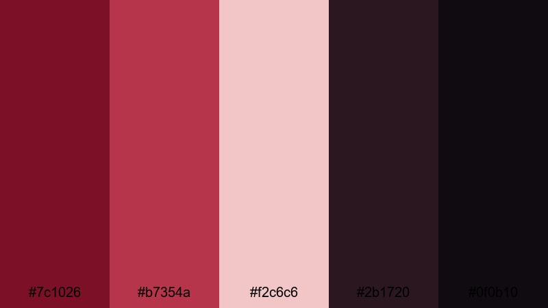 cranberry noir drama fall color palette with hex codes