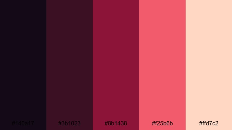 cranberry sparkle night winter color palette with hex codes