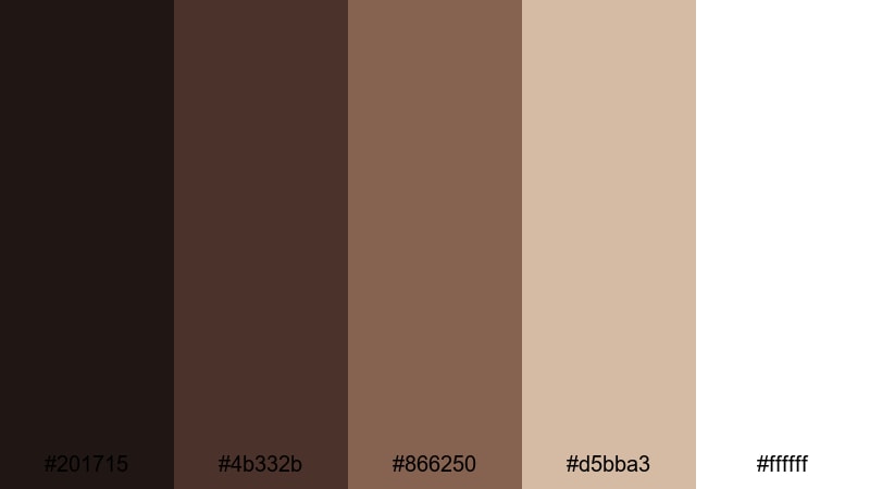 cream and dark truffle chocolate color palette with hex codes